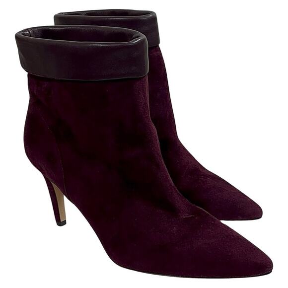 Via Spiga Giulia Suede Mulberry Maroon 9.5M Kitten Stiletto Women's Boot $295 - Picture 10 of 13
